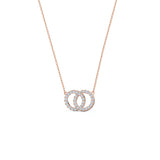 1.50 CT Round Moissanite Diamond Double Circle Pendant Necklace in Solid Gold 4