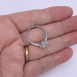 Round Cut Halo Style Cubic Zirconia in 925 Sterling Silver Ring 7