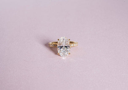Stunning 3.50 CT Oval Shape Moissanite Engagement Ring with Hidden Halo & Pave Design 5