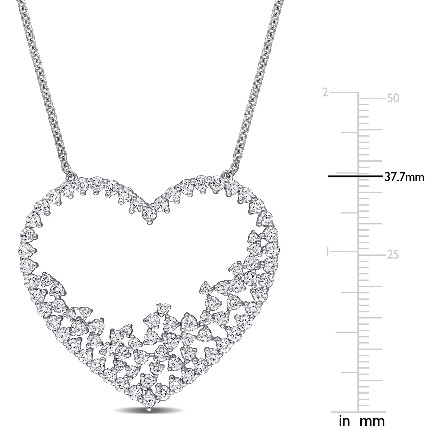 Round Cut Cubic Zirconia in 925 Sterling Silver Necklace 10