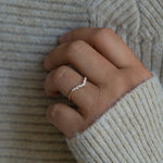 Stunning 0.20 CT Round & Marquise Moissanite Stones Curved Wedding Bands 7