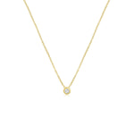 0.20 CT Round Moissanite Diamond Bezel Solitaire Pendant Necklace in Solid Gold 3