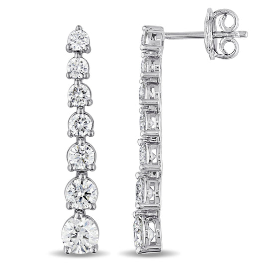 Round Cut Cubic Zirconia in 925 Sterling Silver Earrings 2