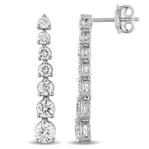 Round Cut Cubic Zirconia in 925 Sterling Silver Earrings