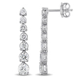 Round Cut Cubic Zirconia in 925 Sterling Silver Earrings 3