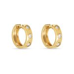 0.40 TCW Round Cut Moissanite Flush Huggies Earrings in Gold 3