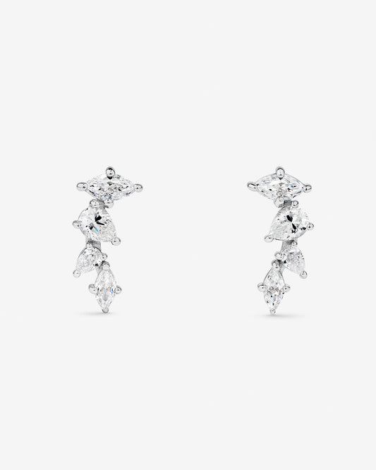 Round Cut Cubic Zirconia in 925 Sterling Silver Earrings 2