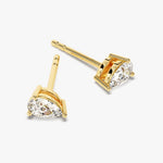 1.0 TCW Pear Cut Moissanite Stud Earrings in Gold 2