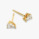 1.0 TCW Pear Cut Moissanite Stud Earrings in Gold 2