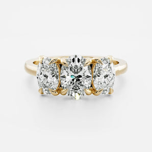 Stunning 1.0-2.0 CT Oval Moissanite Engagement Ring with Three Stone Design