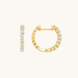 0.40 TCW Round Cut Moissanite Mini Hoops Earrings in Gold