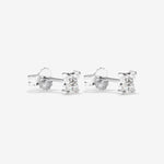 Round Cut Cubic Zirconia in 925 Sterling Silver Earrings 3