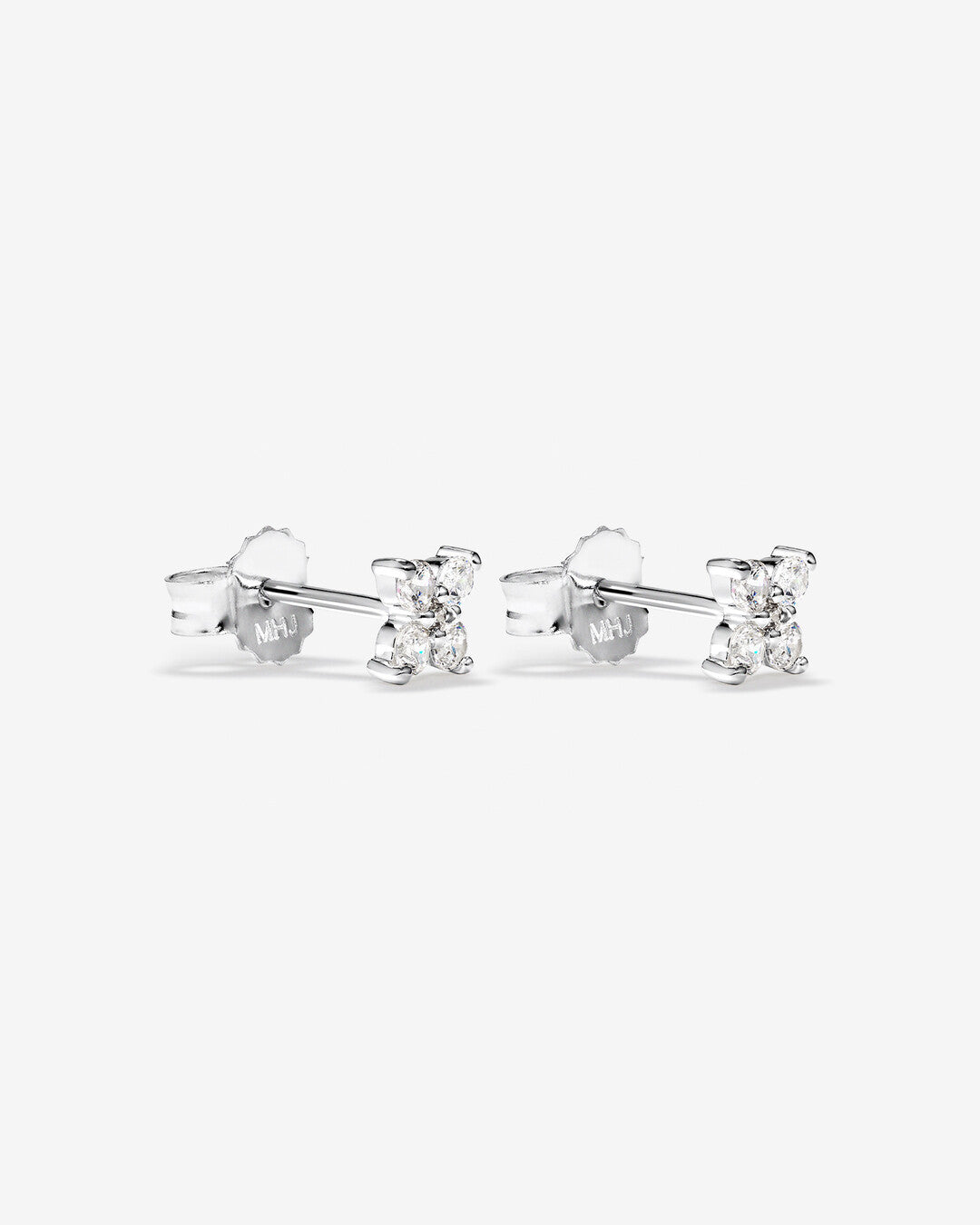 Round Cut Cubic Zirconia in 925 Sterling Silver Earrings 3