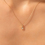 0.50 CT Round Moissanite Diamond Solitaire Pendant Necklace in Solid Gold 4