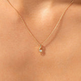 0.50 CT Round Moissanite Diamond Solitaire Pendant Necklace in Solid Gold 4