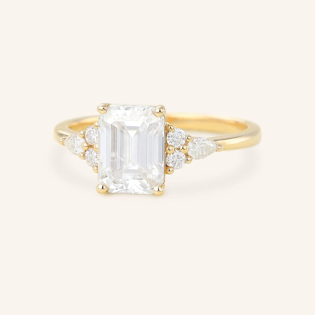 Stunning 2.0 CT Marquise Moissanite Engagement Ring with Cluster Design 2