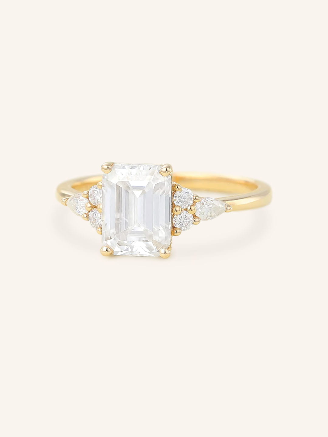Stunning 2.0 CT Marquise Moissanite Engagement Ring with Cluster Design 2