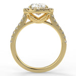 Stunning 2.11 CT Oval Moissanite Engagement Ring with Halo & Pave Design 2