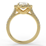 Stunning 2.11 CT Oval Moissanite Engagement Ring with Halo & Pave Design 2