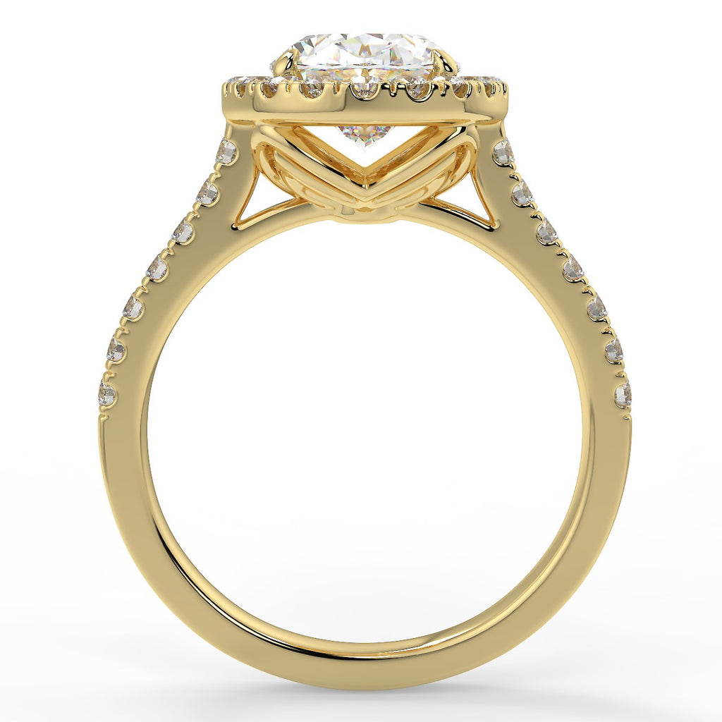 Stunning 2.11 CT Oval Moissanite Engagement Ring with Halo & Pave Design 2