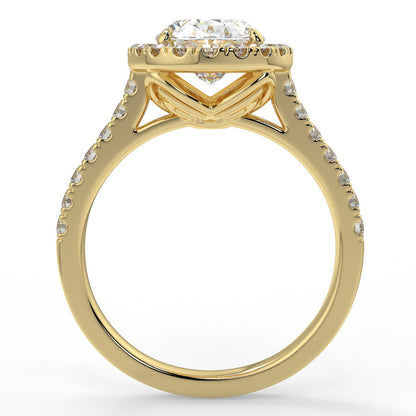 Stunning 2.11 CT Oval Moissanite Engagement Ring with Halo & Pave Design 2