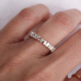 Stunning 0.63 TCW Baguette Moissanite Stone Half Eternity Wedding Band 4