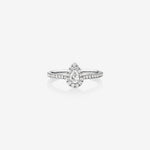 Stunning 0.5 CT Pear Moissanite Engagement Ring In Halo & Pave Design 1