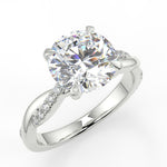 Stunning 2.0 CT Round Moissanite Engagement Ring with Twisted Pave Design 5