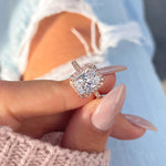 Stunning 3.5 CT Radiant Moissanite Engagement Ring Pave and Halo Design 8