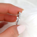 Stunning 0.6 TCW Round Moissanite Stones Half Eternity Wedding Band 4