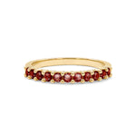 1.38 TCW Round Garnet Lab Made Diamond- January Birthstone Wedding Band 5