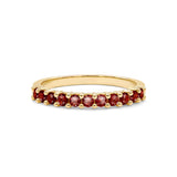 1.38 TCW Round Garnet Lab Made Diamond- January Birthstone Wedding Band 5