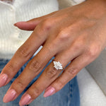 Classic 1.0 CT Radiant Moissanite Engagement Ring with Cluster Design 5