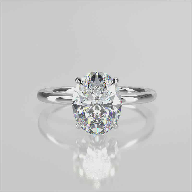 Stunning 2.11 CT Oval Moissanite Engagement Ring with Solitaire Design 1