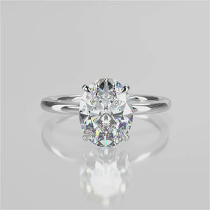 Stunning 2.11 CT Oval Moissanite Engagement Ring with Solitaire Design