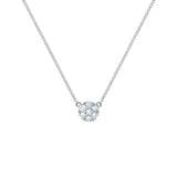 0.84 TCW Round Aquamarine Lab Made Diamond-March Birthstone Necklace 5
