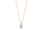 1.0 CT Oval Cut Moissanite Diamond Solitaire Pendant Necklace in Solid Gold 4