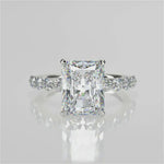 Stunning 2.50 CT Radiant Moissanite Engagement Ring with Hidden Halo & Pave Design 4