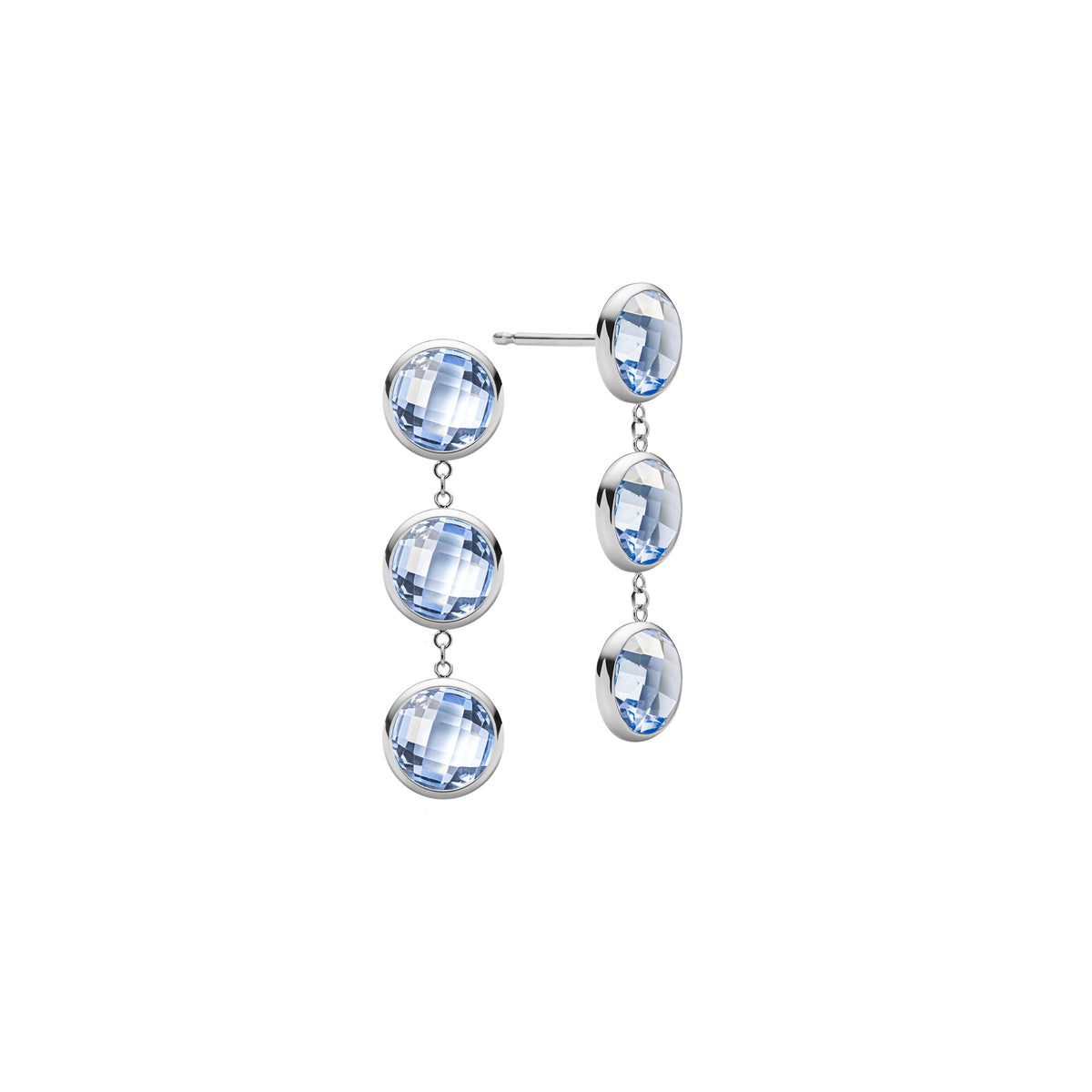 2.70 TCW Round Aquamarine Lab Made Diamond- March Birthstone Dangle 5