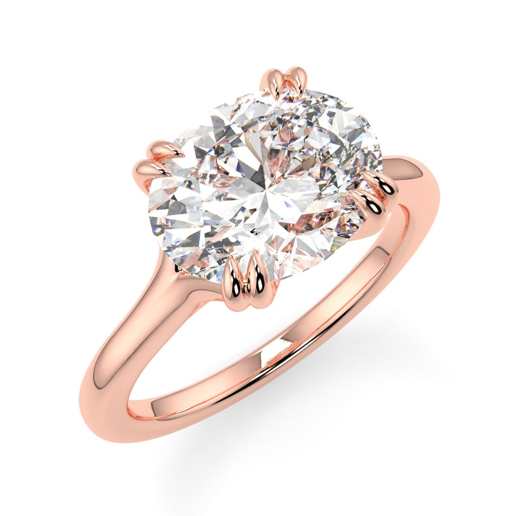 Stunning 2.85 CT East West Oval Moissanite Engagement Ring with Solitaire Design 8