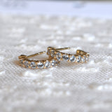 1.08 TCW Round Aquamarine Lab Made Diamond- March Birthstone Hoops 7