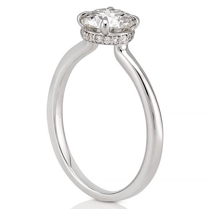 Stunning 1.0- 2.0 CT Round Moissanite Engagement Ring with Hidden Halo Design 4