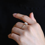 Stunning 1.0 - 2.0 CT Emerald Moissanite Engagement Ring With Hidden Halo & Pave Design 4