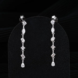 2.0 TCW Multi Shape Moissanite Drop Earrings in Gold