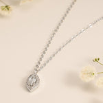 0.30 CT Marquise Moissanite Diamond Halo Pendant Necklace in Solid Gold 3