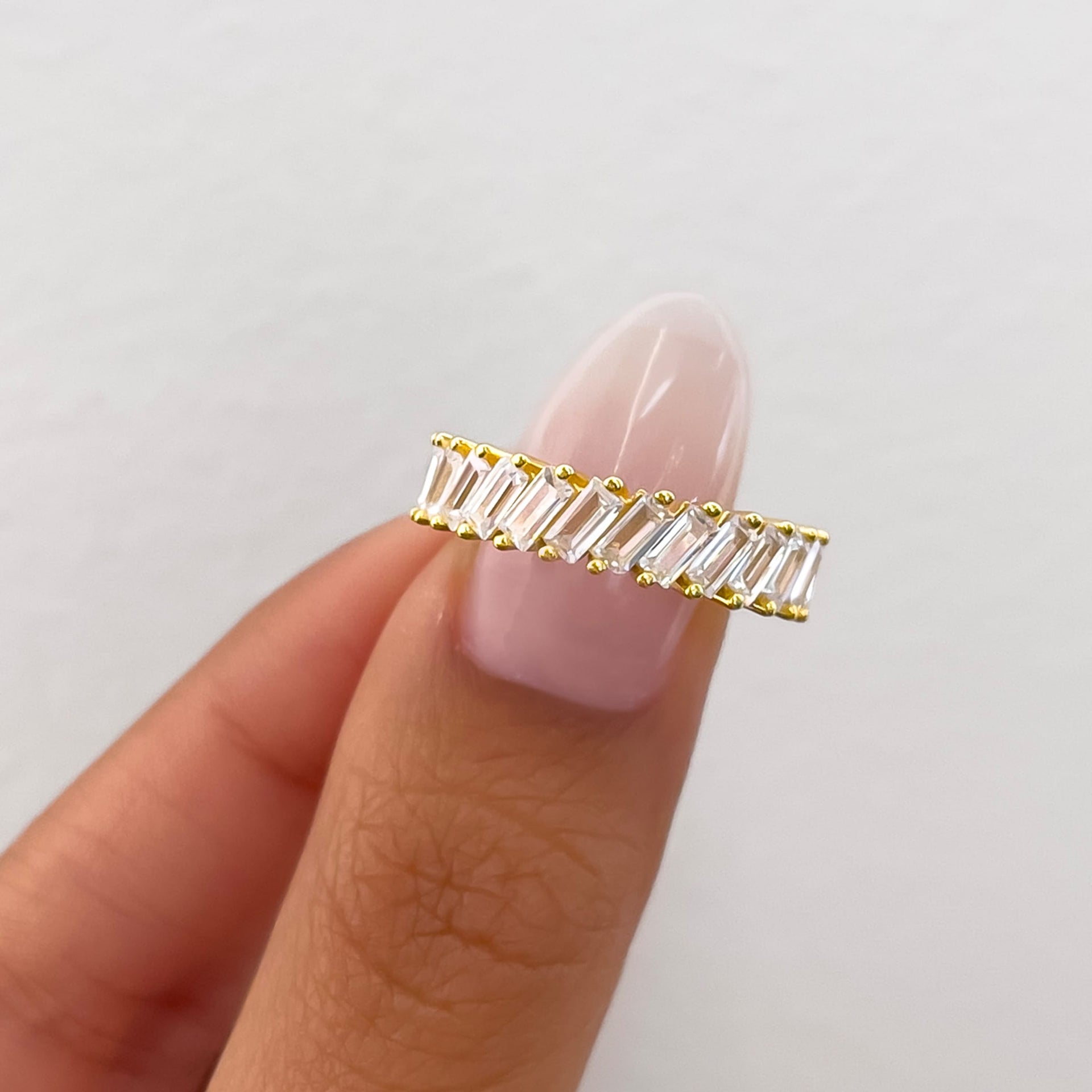 Stunning 0.5 TCW Baguette Moissanite Stones Full Eternity Wedding Band 9