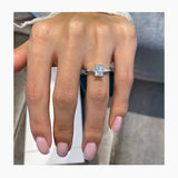 Classic 1.0 CT Radiant Moissanite Engagement Ring with Three Stone Design 3