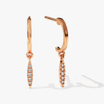 0.30 TCW Round Cut Moissanite Tiny Leaf Drop Earrings in Gold 4