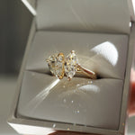Stunning 1.5 CT Pear & Marquise Moissanite Engagement Ring with Two Stone Design 4