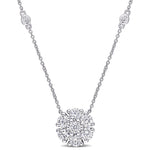Round Cut Cubic Zirconia in 925 Sterling Silver Necklace 1